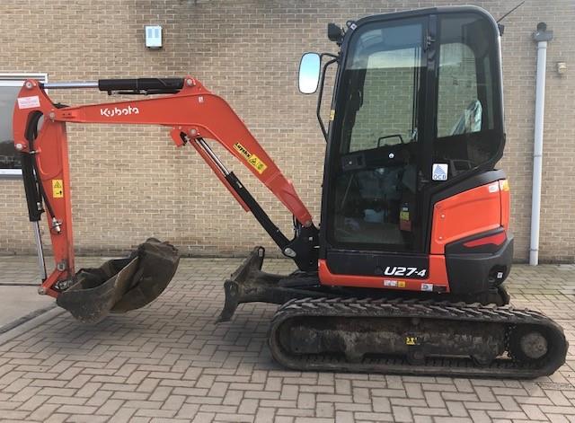 Verhuur - Graafmachine Kubota U27-4 (2,5ton)